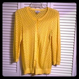 Yellow open weave sweater
